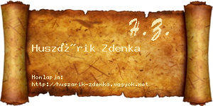 Huszárik Zdenka névjegykártya